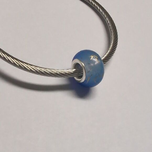 Blue Drizzled‎ with Gold Charm for Pandora Style Bracelet - Picture 5 of 5